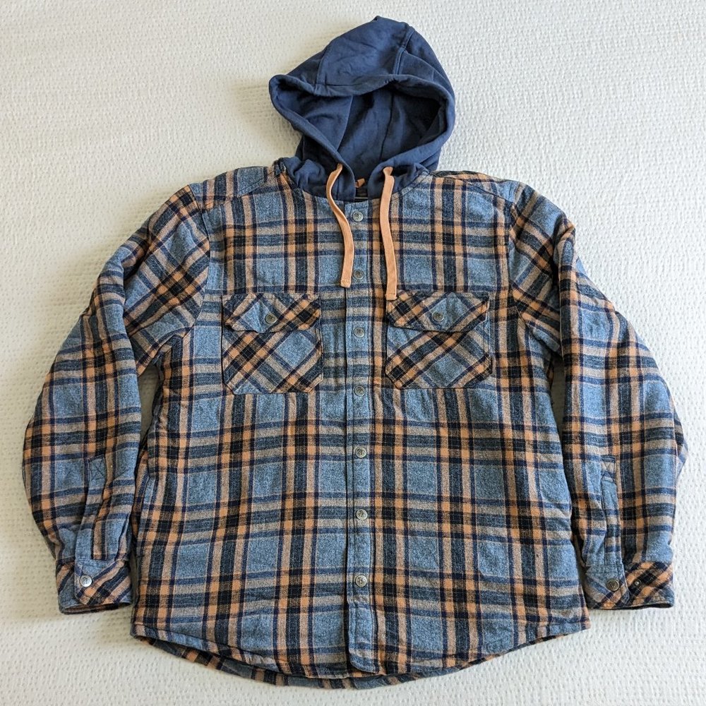 🧥 Legendary Outfitters Flannel Shirt Jacket - Blue/Orange - Men's M - NWOT